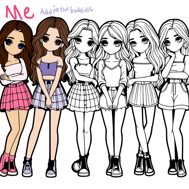 a group of girls realistic