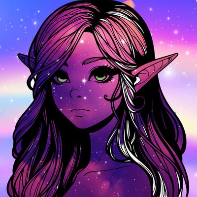 elf girl realistic dark fantasy