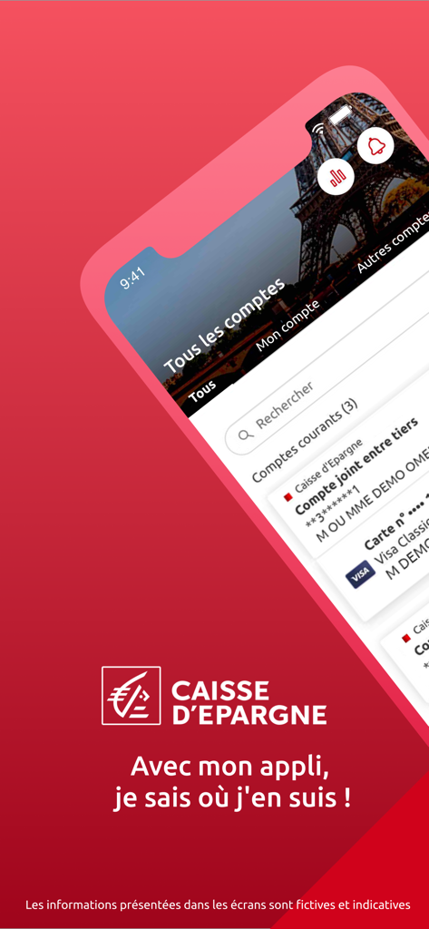 Interface mobile de l'application bancaire Banxo Caisse d'Epargne montrant les détails du compte