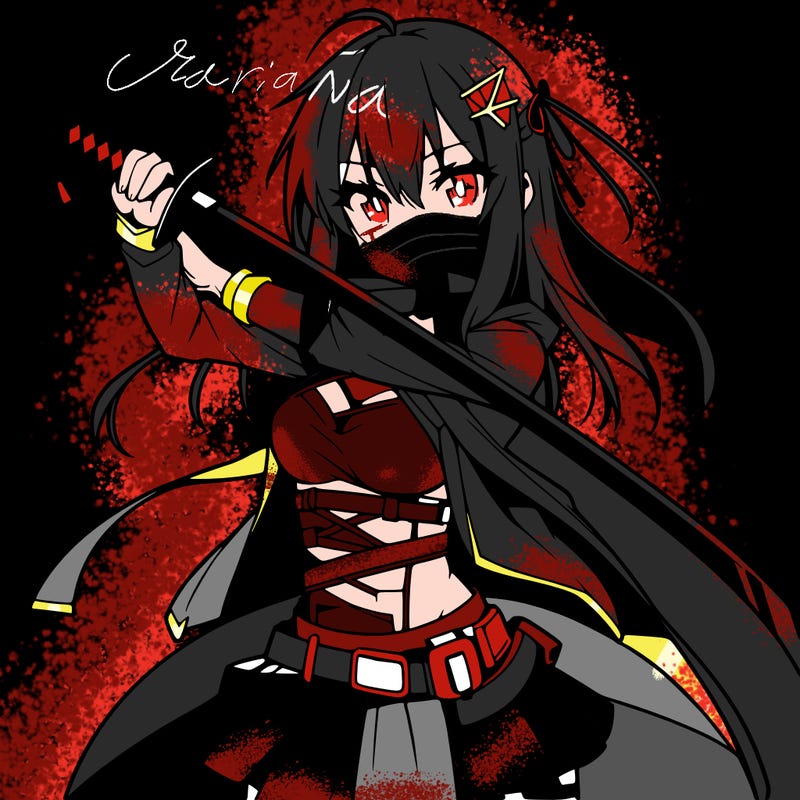 anime girl with sword in cool pose