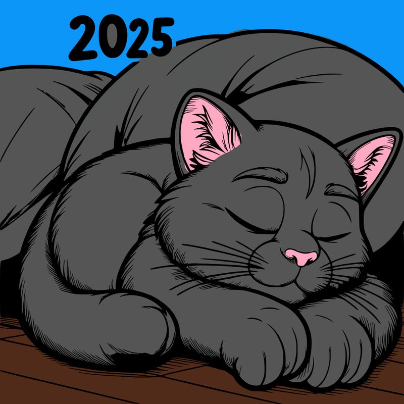 realistic cat sleeping on 2025