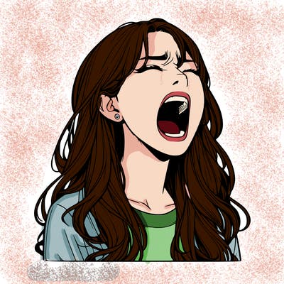 screaming realistic, girl