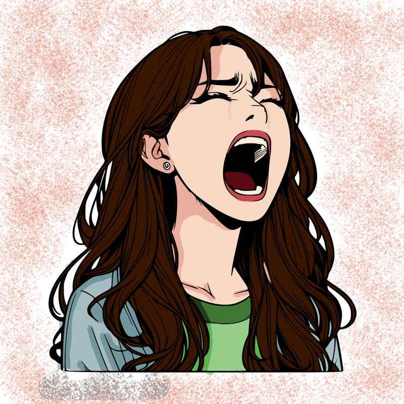 screaming realistic, girl