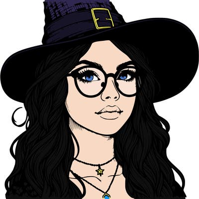 a witch with glasses realistic