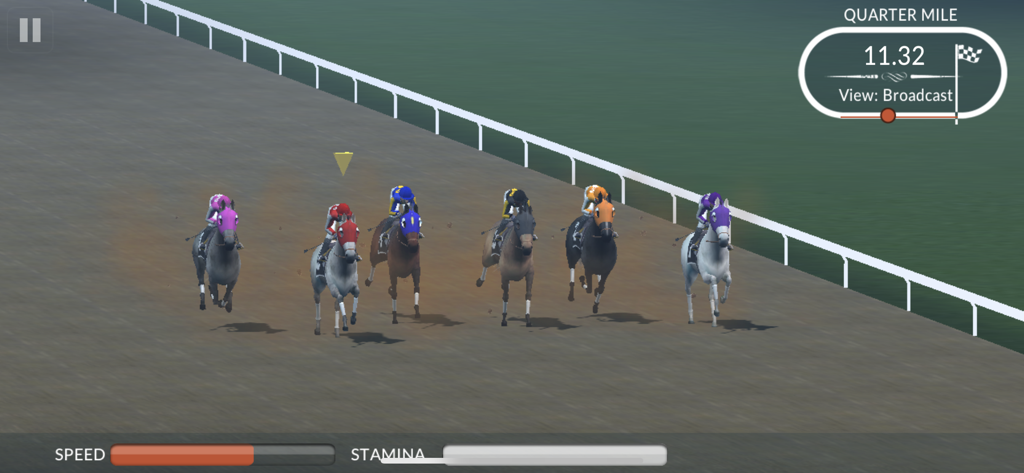 Photo Finish Horse Racing - Six horses racing on a dirt track in Photo Finish Horse Racing game