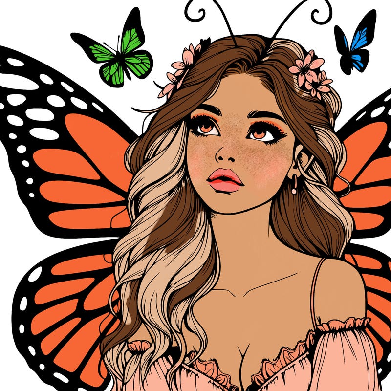 butterfly fairy realistic girl