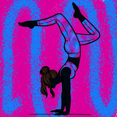 a woman doing a handstand