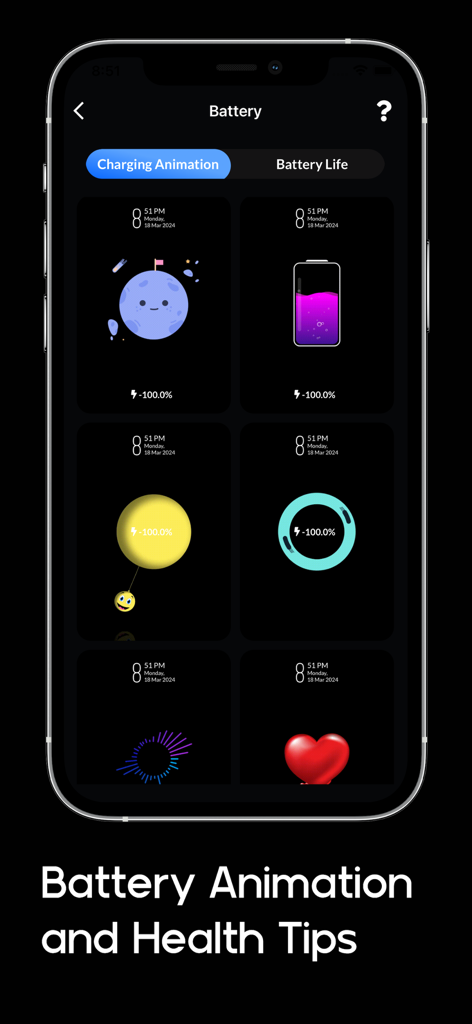 Easy Phone Cleaner Master - Easy Phone Cleaner app screen showing various creative battery charging animation styles for personalization