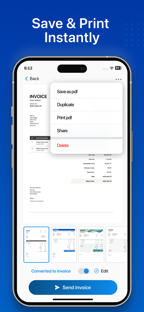 Invoice Maker & Receipt App | AI-Powered Professional Billing