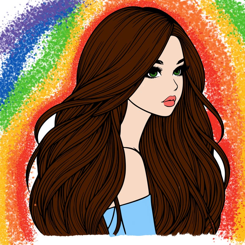 realistic girl with long realistic hair