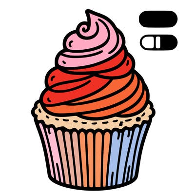 cupcake with a swirl of whipped cream on top