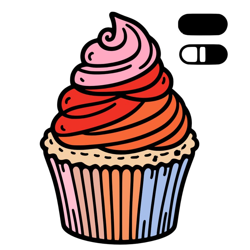 cupcake with a swirl of whipped cream on top