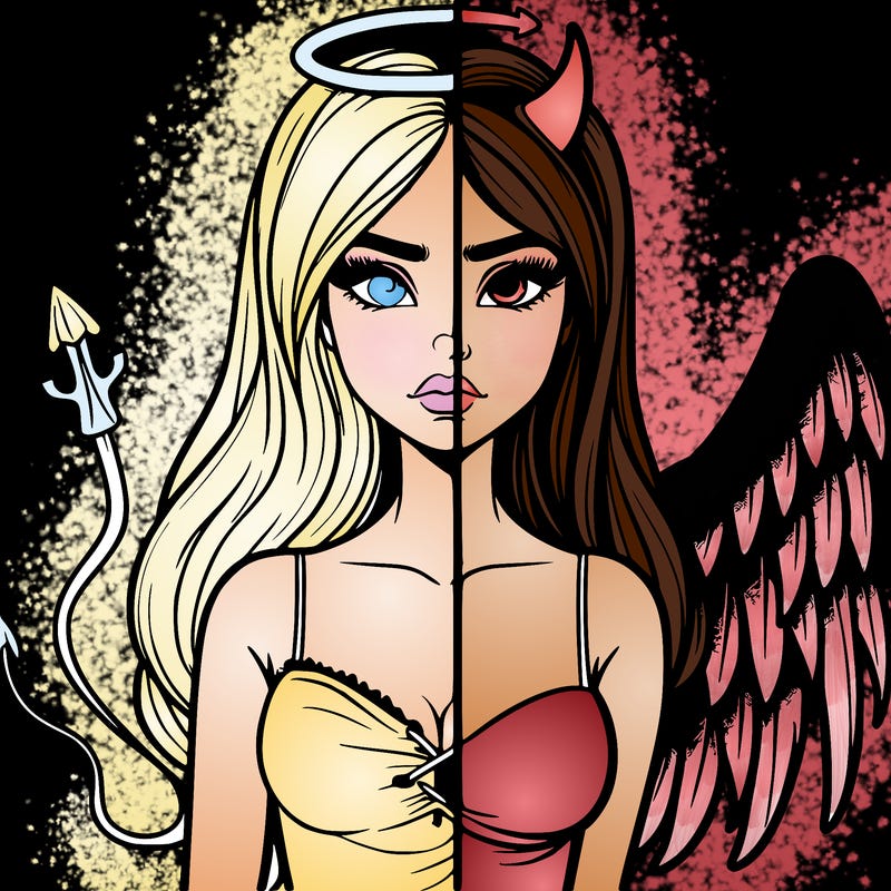 devil vs angel realistic girl
