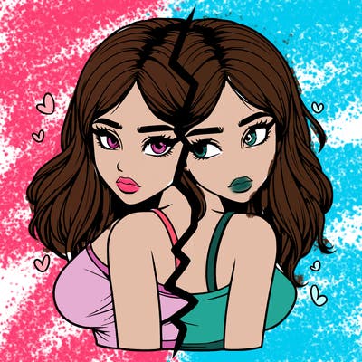 realistic girl split