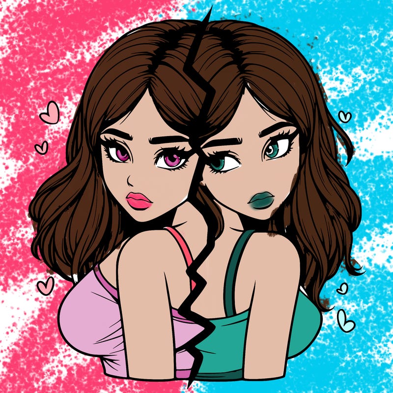 realistic girl split