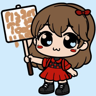 cute girl holding a sighn