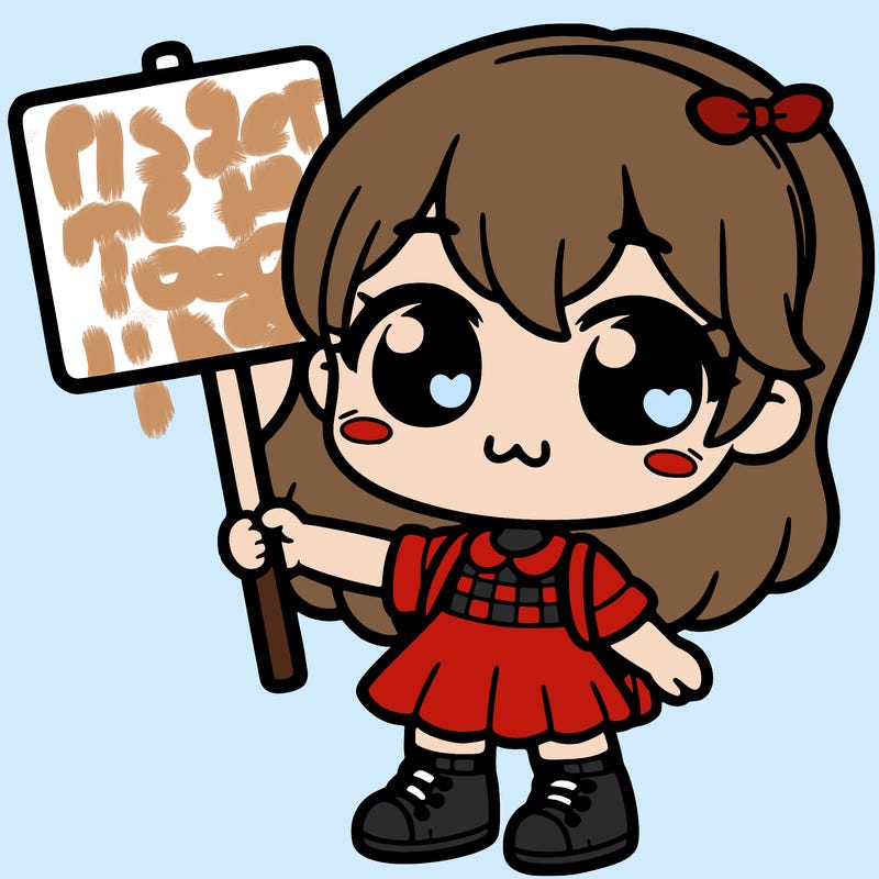 cute girl holding a sighn