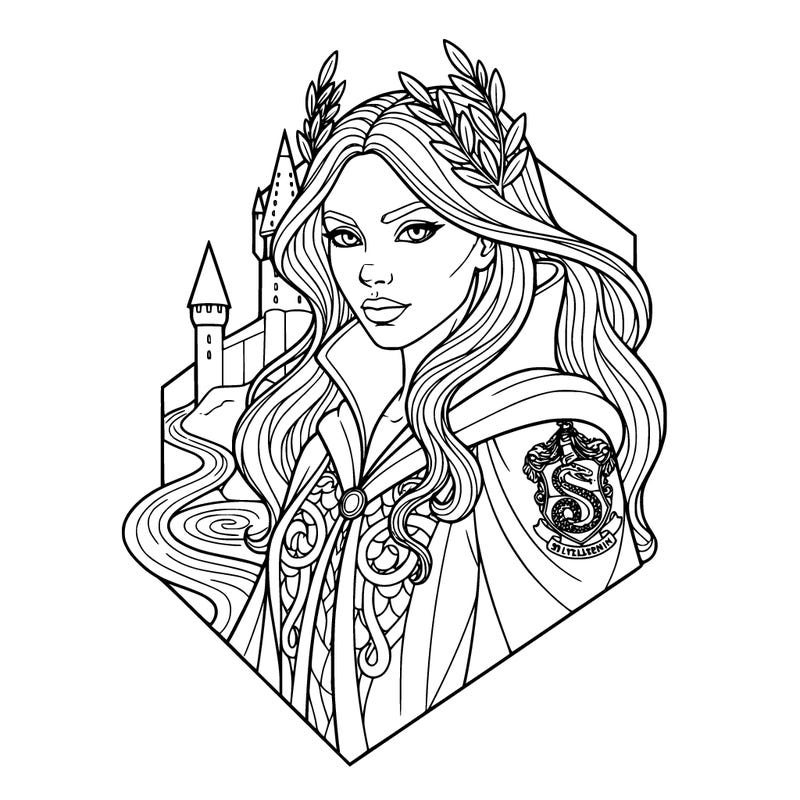 godess girl from hogwarts slytherin head to shoulders