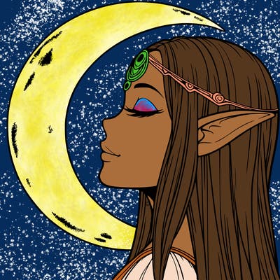 a realistic moon elf