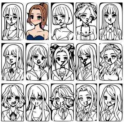 girls that look diffrent anime