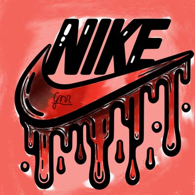 dripping nike logo