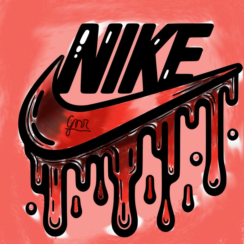 dripping nike logo