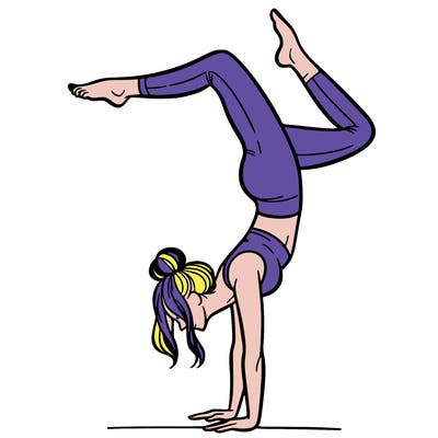a woman doing a handstand