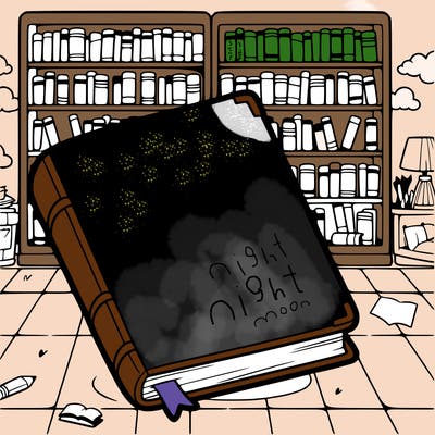 blank book at a library