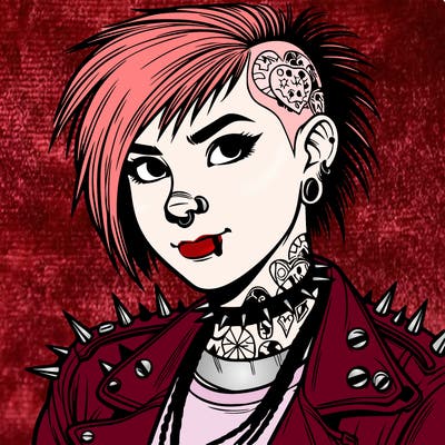 realistic punk rocker girl