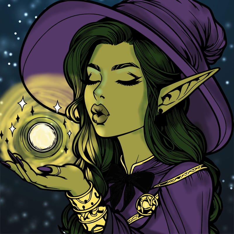 realistic elf casting a spell with lips