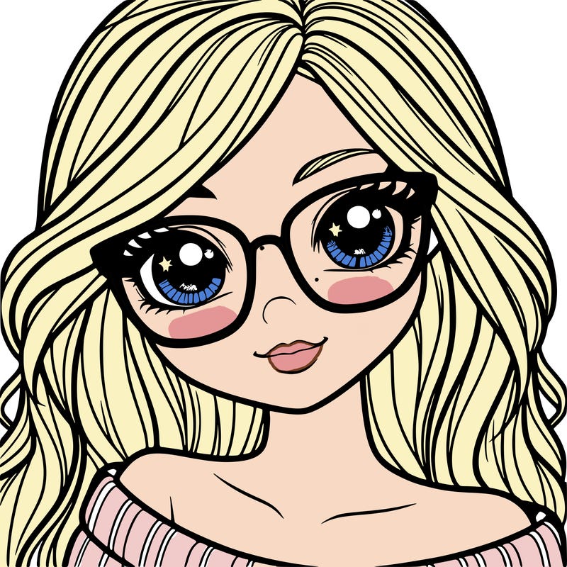 girl with beautiful eyes, hair, and glasses