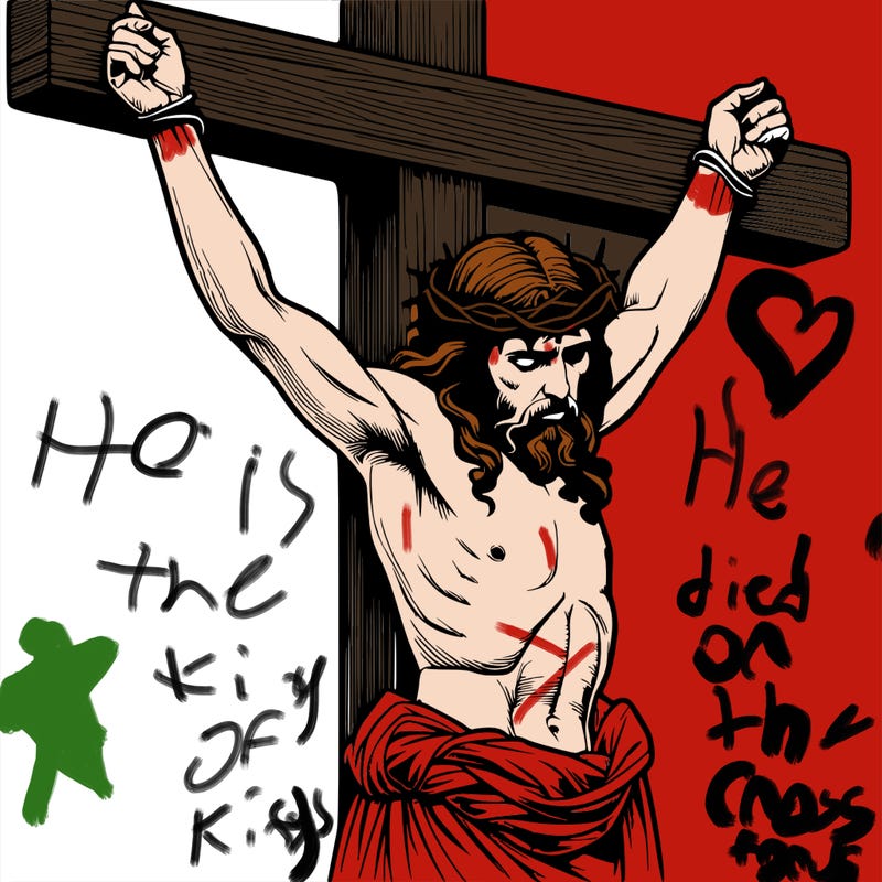 jesus realistic on the cross