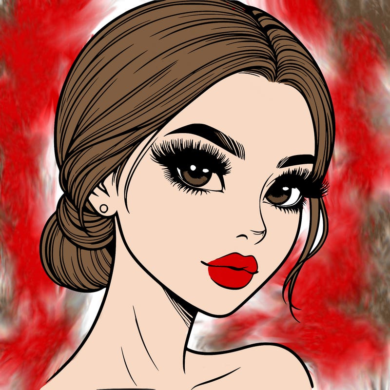 realistic girl with lashes