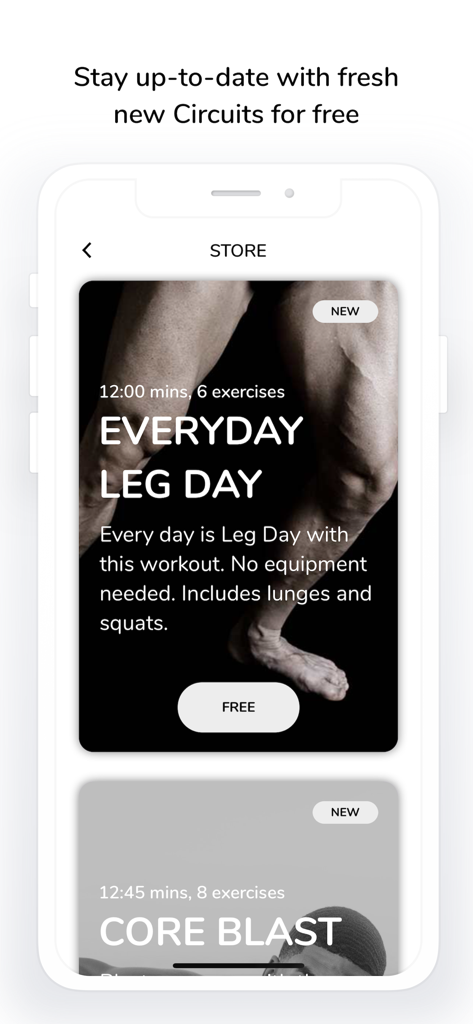 L'interface de l'App Store de Pro Timer montrant une sélection de circuits d'entraînement fitness gratuits.