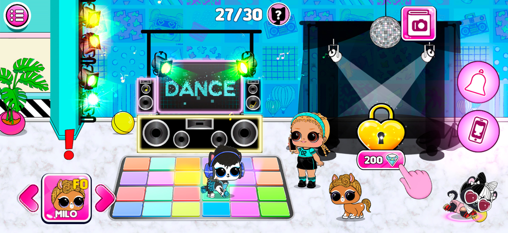 L.O.L. Surprise! Pet Center - Pets and a character having a dance party on a colorful light-up floor with a DJ booth