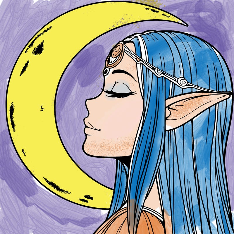 a realistic moon elf