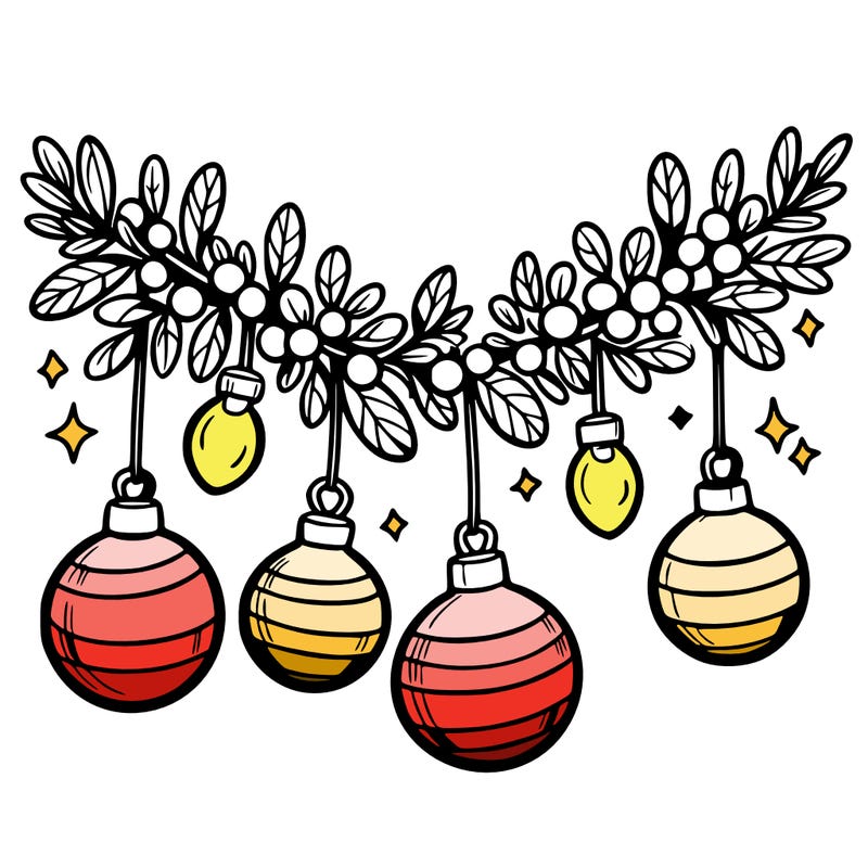 christmas garland with big bulbs