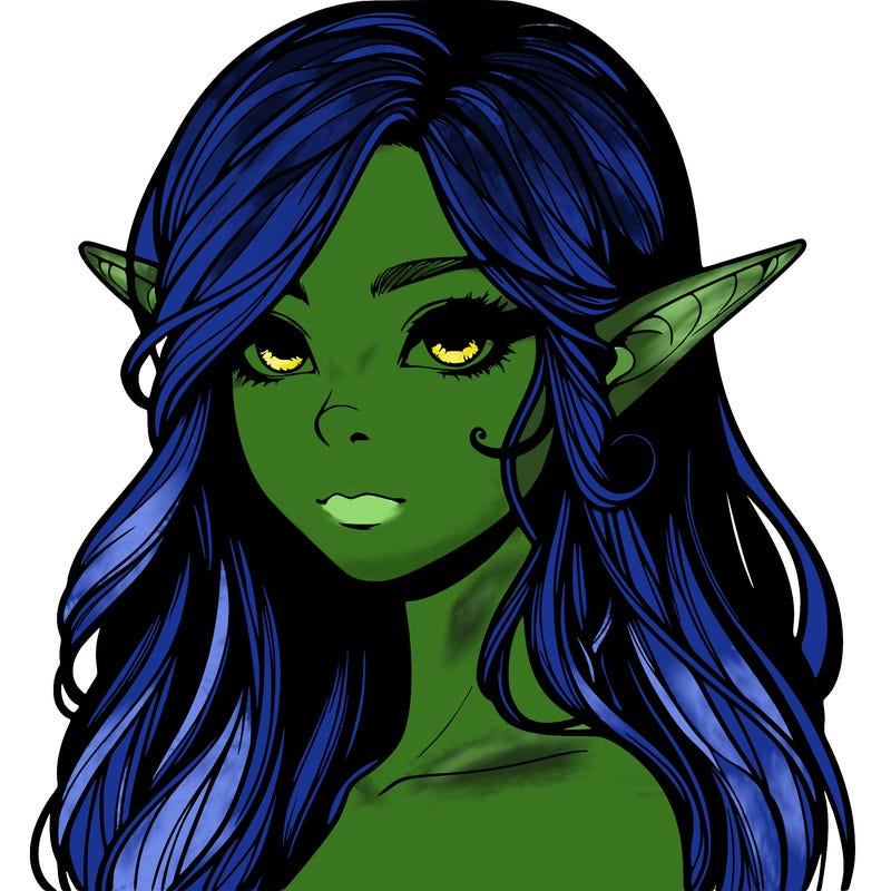 elf girl realistic dark fantasy