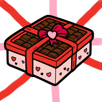 a box of chocolate for valentines day
