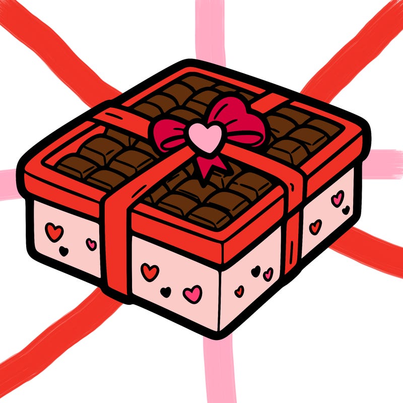 a box of chocolate for valentines day
