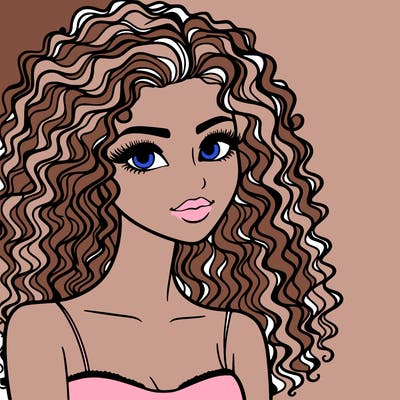 beautiful woman curly hair