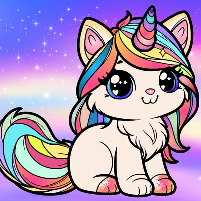 a unicorn kitten
