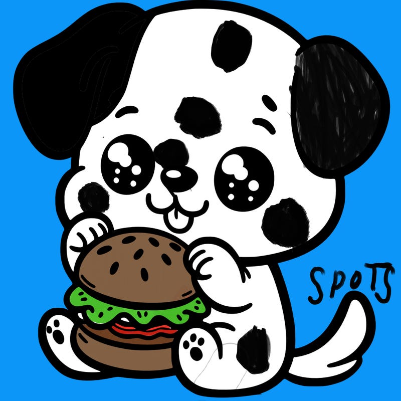 cute baby dog eating hamburger