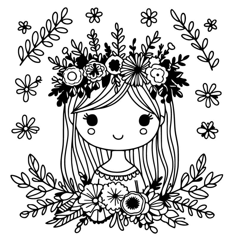 girl with flowers crown