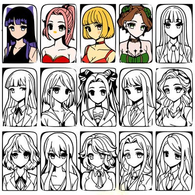 girls that look diffrent anime