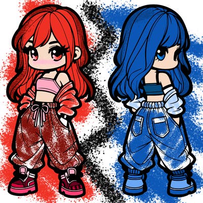 girl in crop top and baggy pants