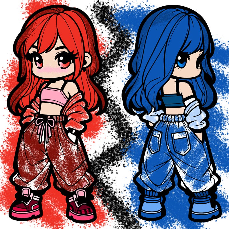 girl in crop top and baggy pants