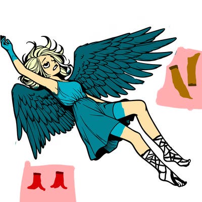 a falling angel realistic