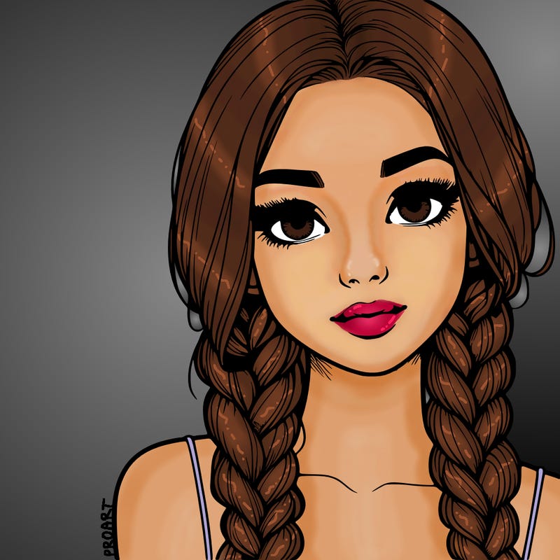 realistic girl with braids