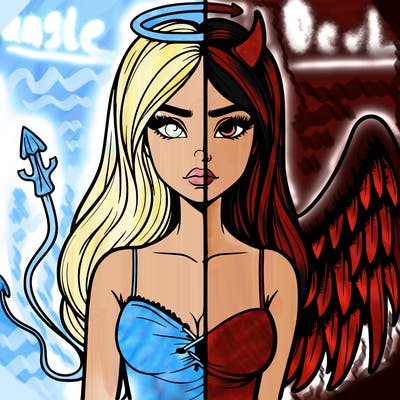 devil vs angel realistic girl